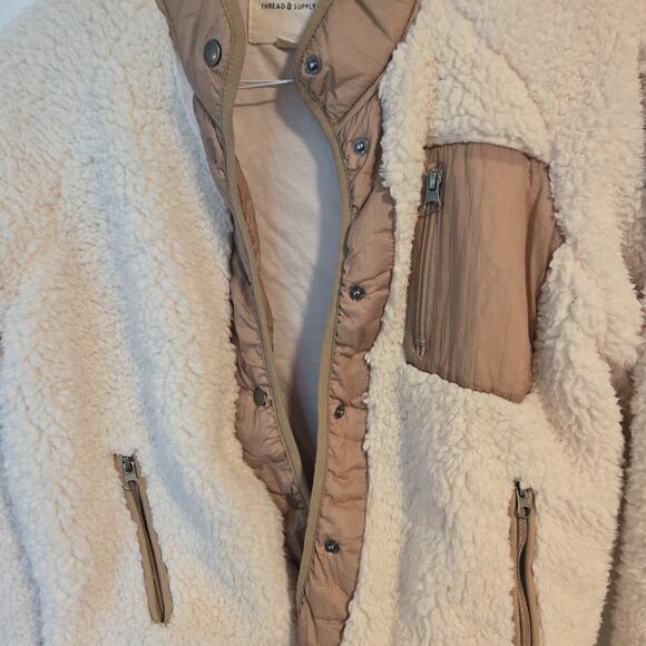Thread & Supply Lakeport Sherpa Jacket, Creme Size SMALL EUC! - Picture 4 of 9